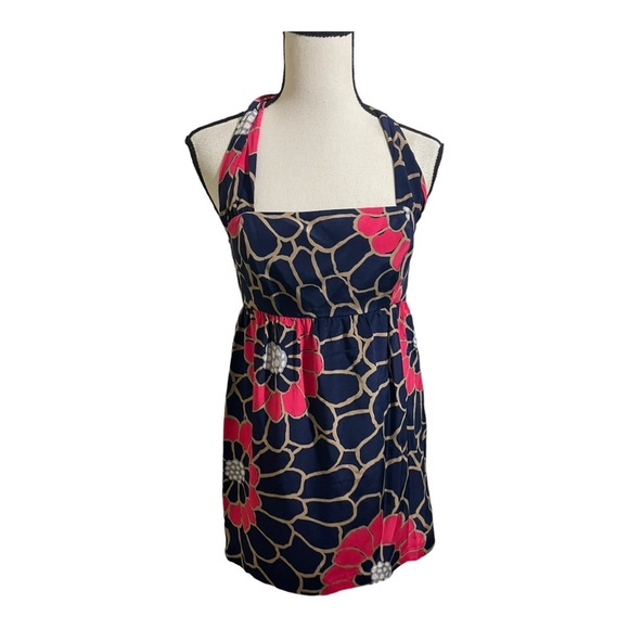 Tabitha womens silk halter neck zipper side baby doll floral blouse size 6 - Picture 3 of 10